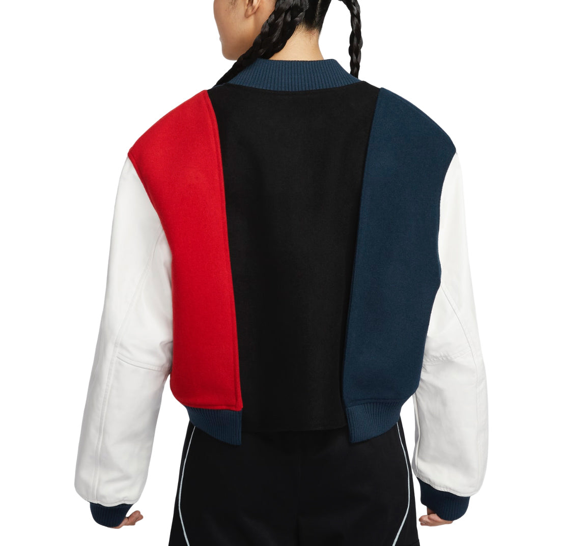 (WMNS) Nike Women by YOON Oversized Varsity Jacket Asia Sizing 'Black Navy White' FZ0281-010