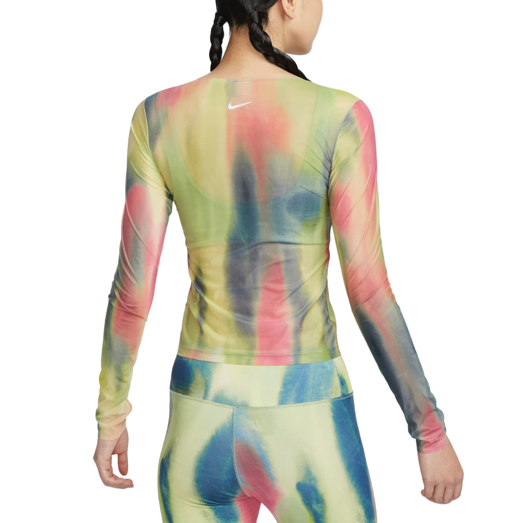 (WMNS) Nike Artist Collection Dri-FIT Long Sleeve Sheer Printed T-shirt Asia Sizing 'Aster Pink Black' HF6737-629