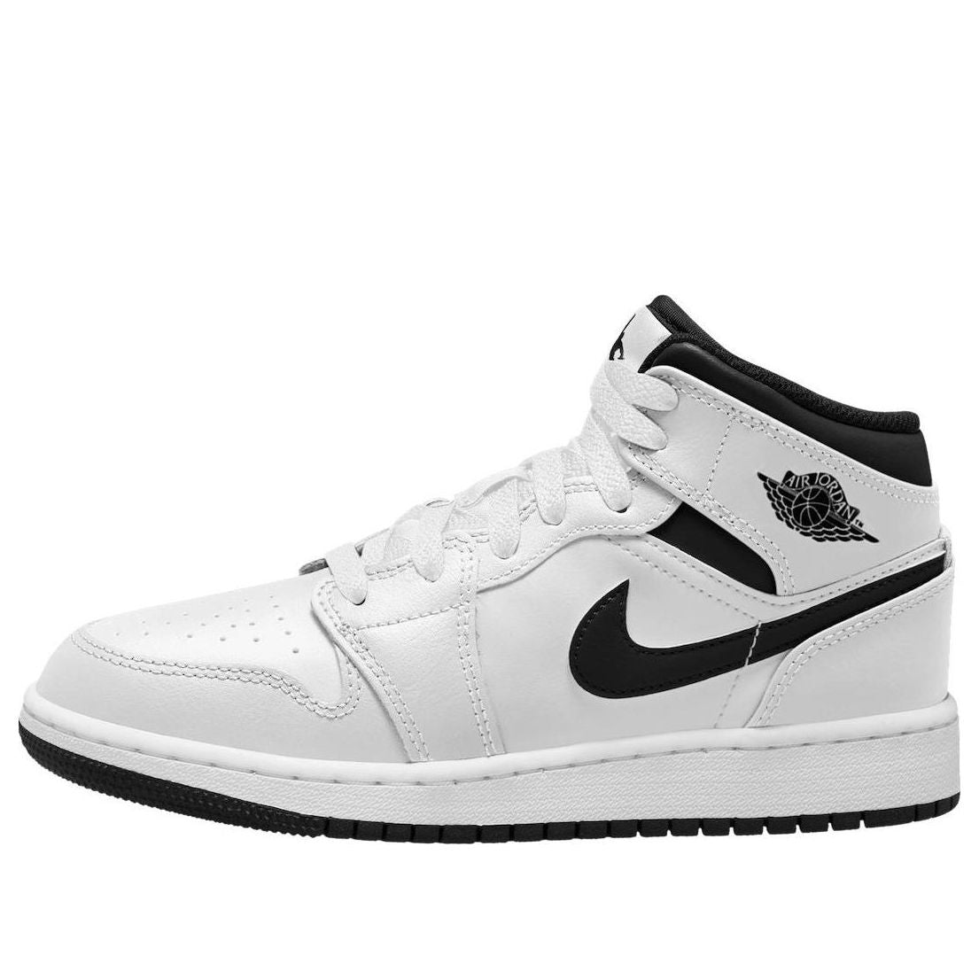 (GS) Air Jordan 1 Mid 'White Black' DQ8423-132