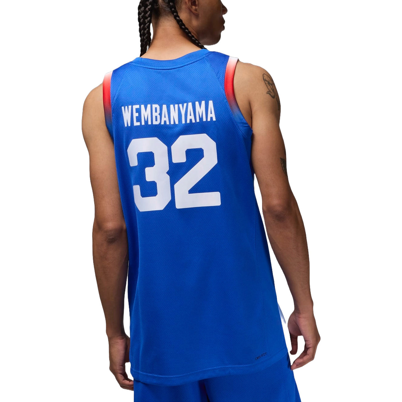 Air Jordan Victor Wembanyama France Limited Road Basketball Replica Jersey 'Royal White' HF7308-405