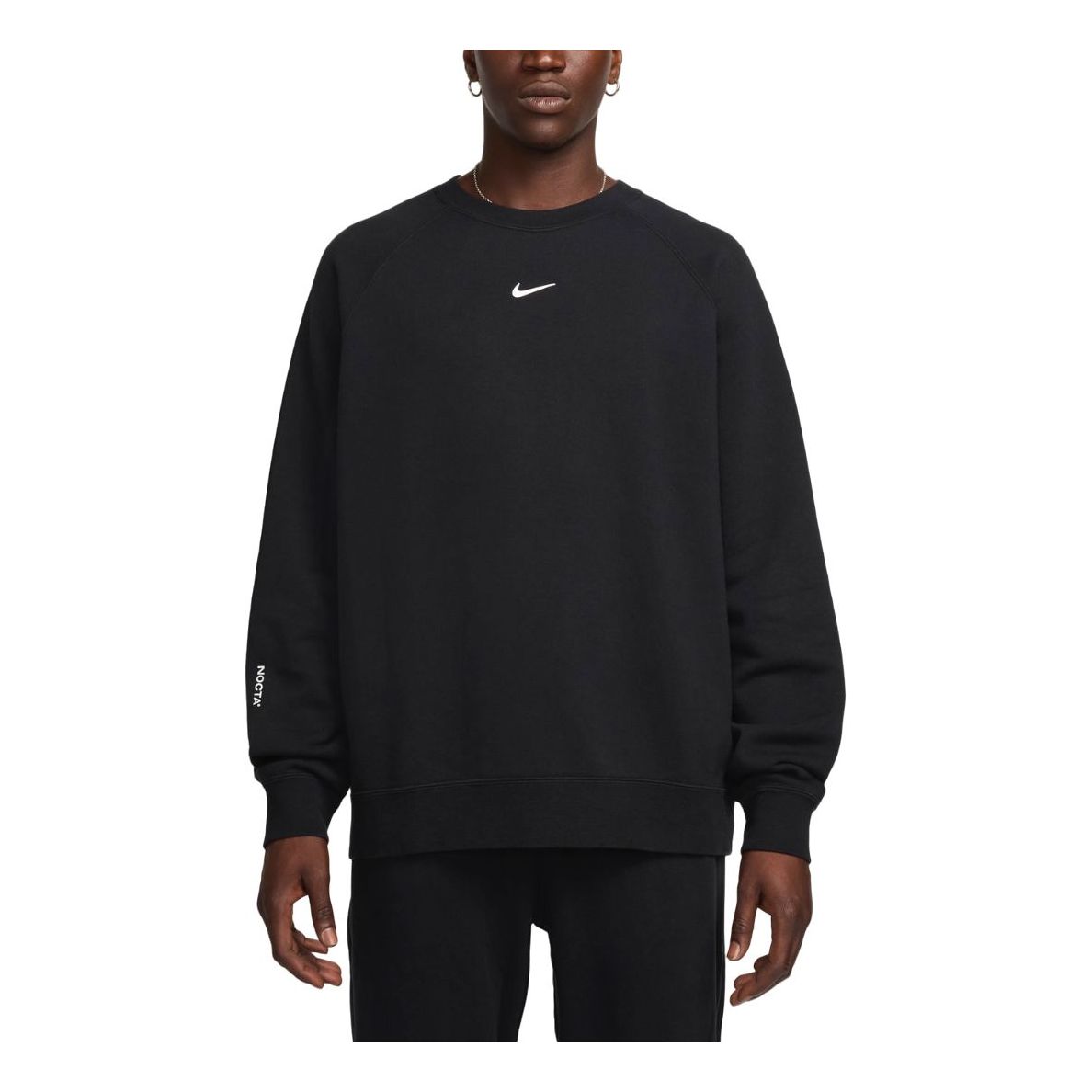 Nike x NOCTA Fleece CS Crewneck Sweatshirt 'Black White' FN8160-010