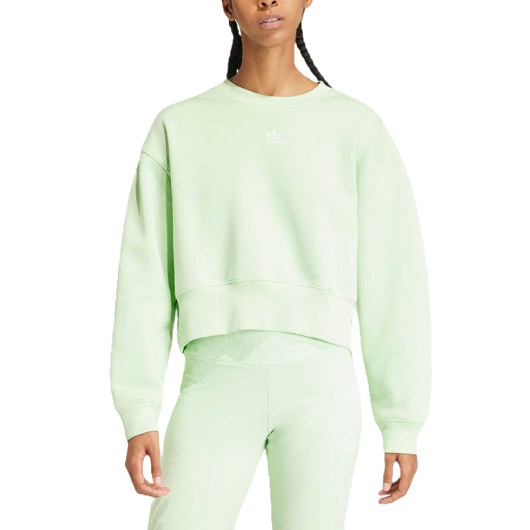 (WMNS) adidas Adicolor Essentials Crew Sweatshirt Asia Sizing 'Light Green' IR5972