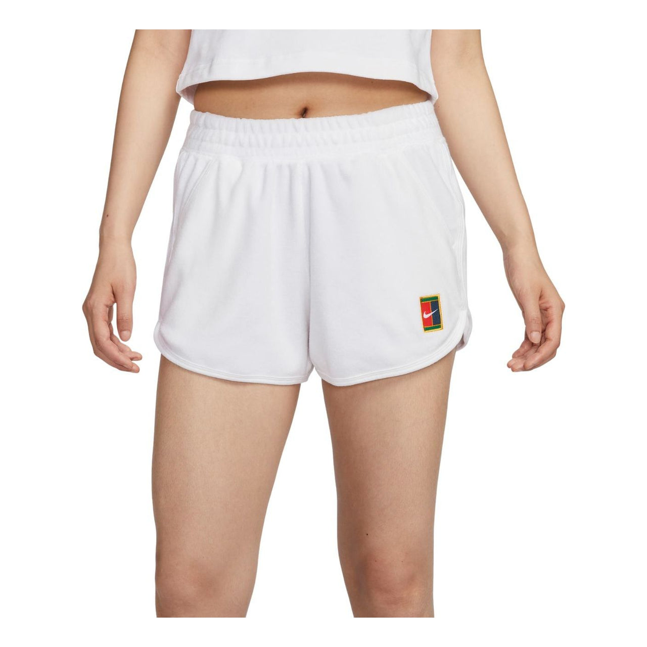 (WMNS) NikeCourt Heritage Mid-Rise French Terry Tennis Shorts Asia Sizing 'White' FQ2283-100