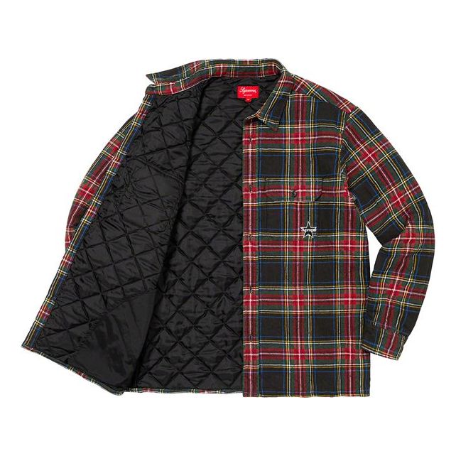 Supreme Quilted Plaid Flannel Shirt 'Green Red' SUP-FW21-295