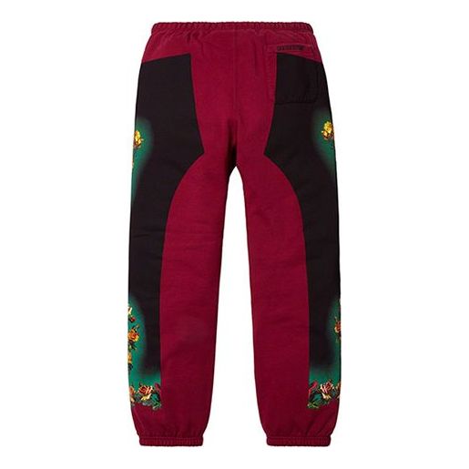 Supreme x Jean Paul Gaultier Floral Print Sweatpants 'Burgundy Black Green' SUP-SS19-791
