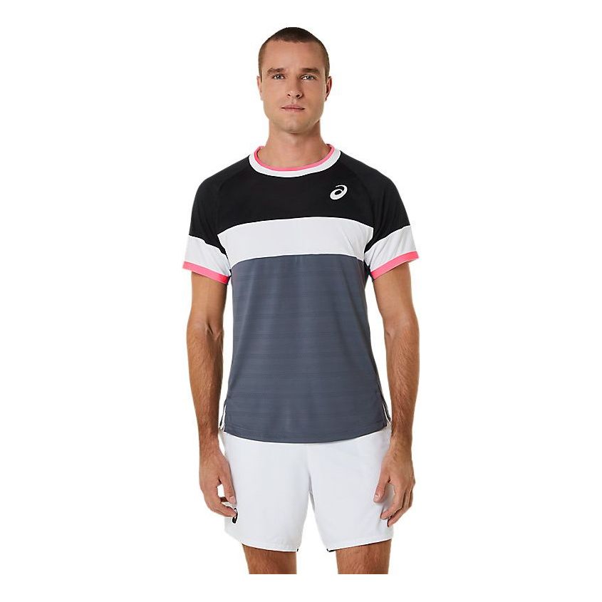 ASICS Match Short Sleeve T-Shirt 'Grey White Black' 2041A244-003