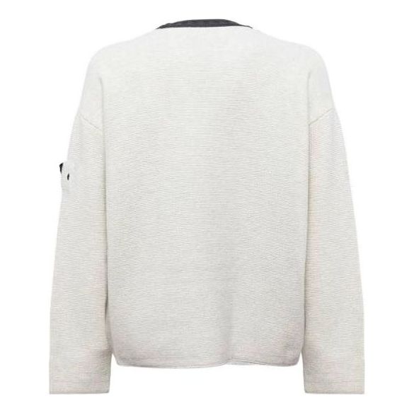 STONE ISLAND Shadow Project Contrast Collar Crew Knit 'Plaster' 77195042U-V2097