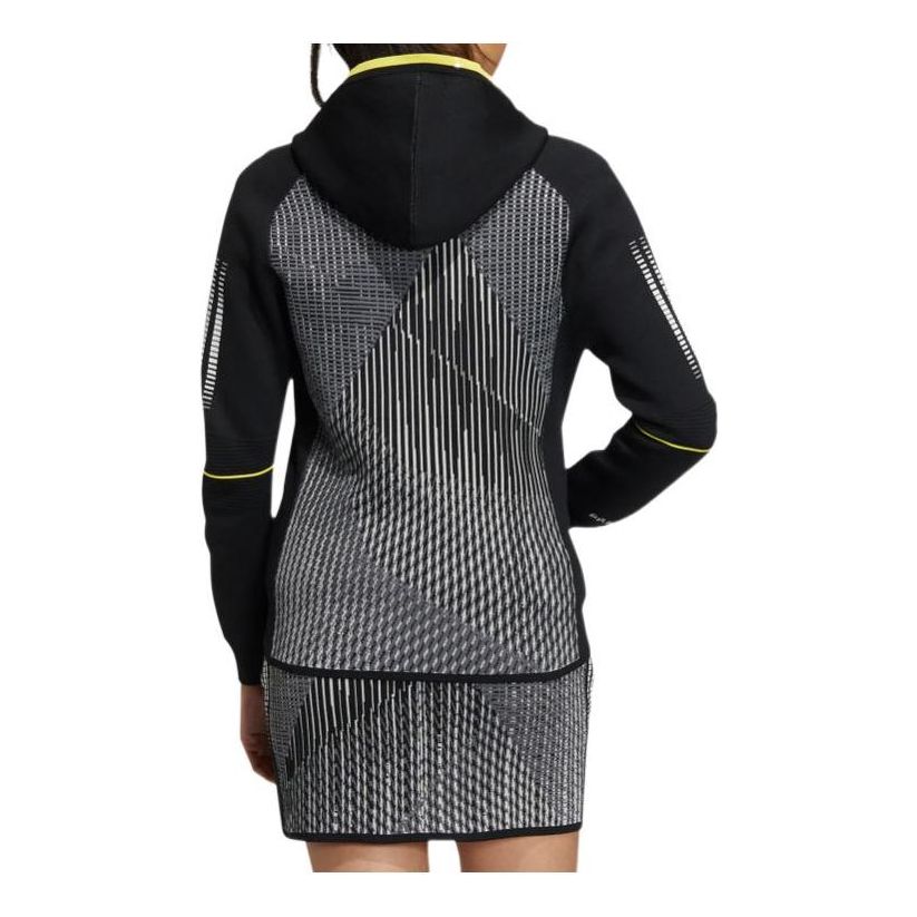 (WMNS) adidas Statement Primeknit Hooded Jacket Asia Sizing 'Black Grey' HG1676