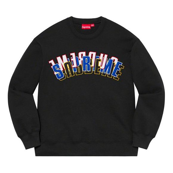 Supreme Stacked Crewneck 'Black White Blue' SUP-SS21-414