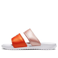 (WMNS) Nike Benassi Duo Ultra Slide White/Orange/Pink 819717-107