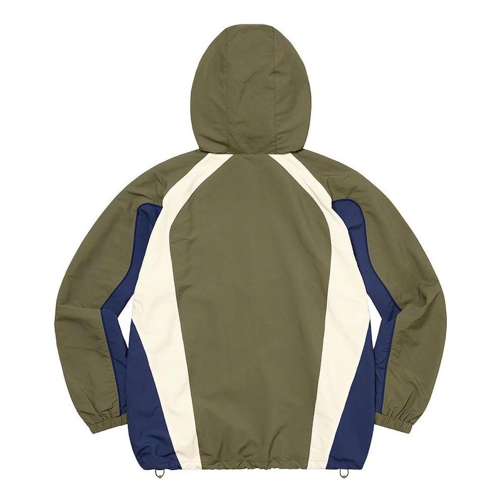 Supreme Paneled Half Zip Pullover 'Olive Green White' SUP-FW22-730