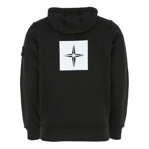 STONE ISLAND Box Print Pullover Hoodie 'Black' 741565894-V0029