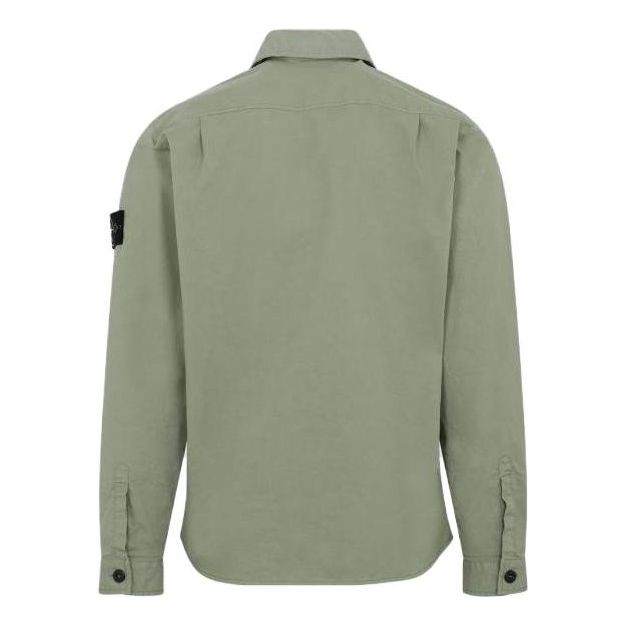 STONE ISLAND Wappen Patch Long Sleeve Shirt 'Green' 781511610-V0055