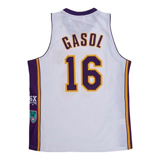 Mitchell &amp; Ness x NBA Los Angeles Lakers Hall Of Fame Swingman 'Pau Gasol 16' SMJY6864-LALYYPGAWHIT