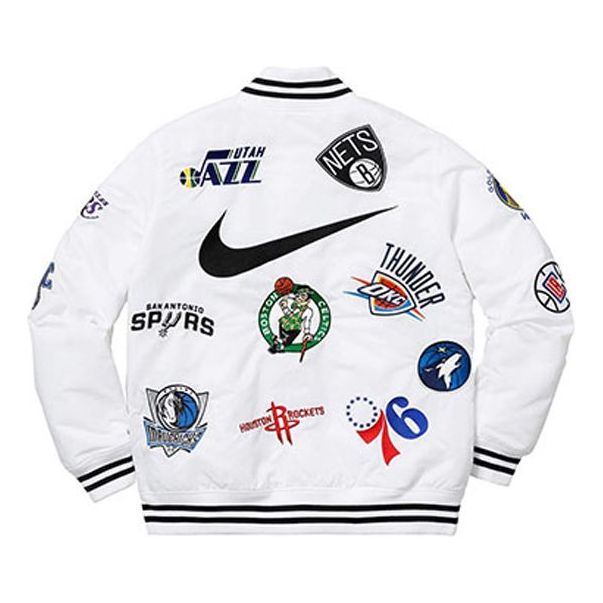 Supreme x Nike x NBA Teams Warm-Up Jacket 'White Multi-Color' SUP-SS18-788