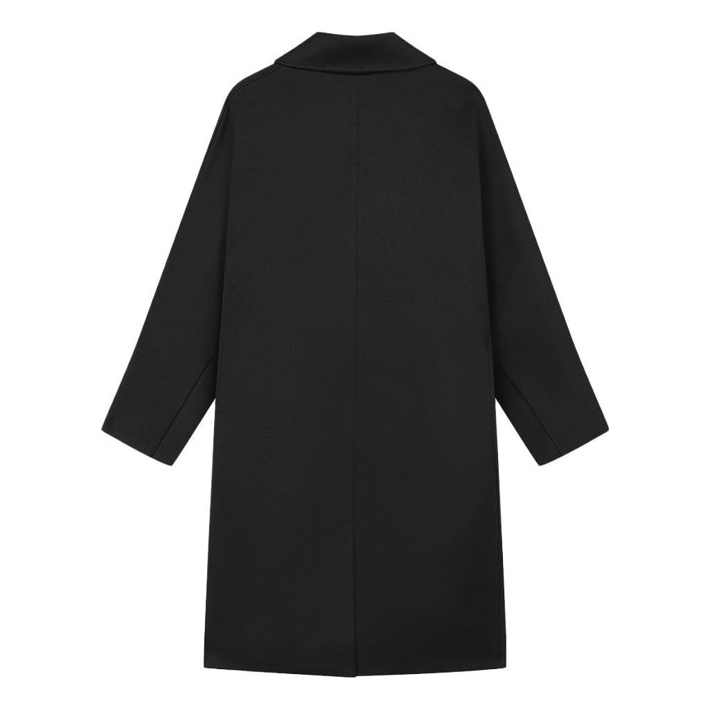 (WMNS) FILA Milano Solid Color Mid-Length Knitted Coat 'Black' F11W335505F-BK