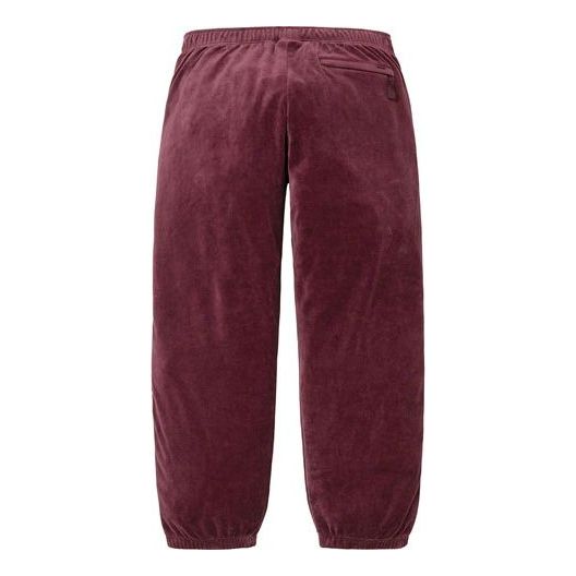 Supreme Studded Velour Track Pant 'Burgundy White' SUP-FW22-269
