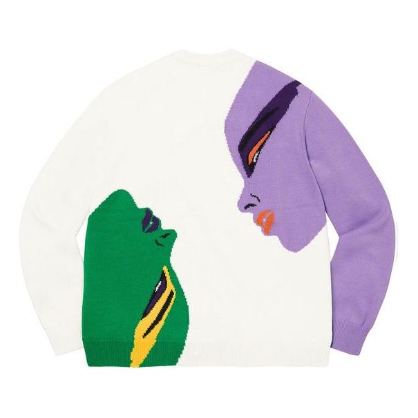 Supreme Faces Sweater 'White Purple Green' SUP-FW21-216