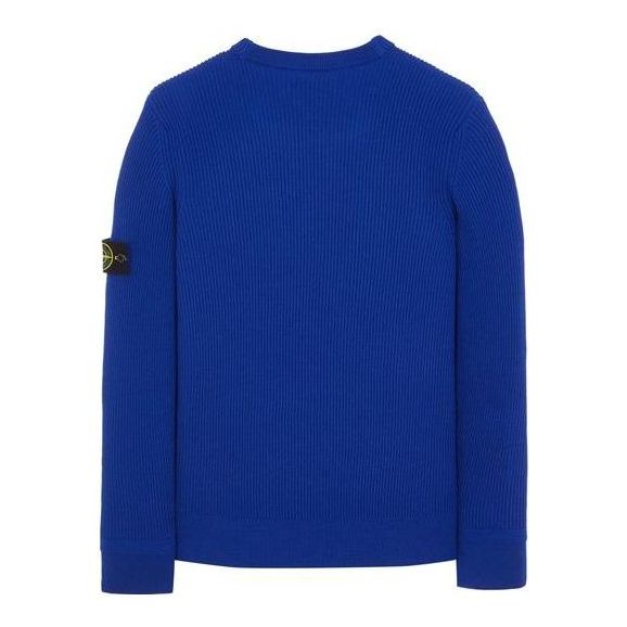 STONE ISLAND Ribbed Pullover 'Blue' 7915553C2-V0022