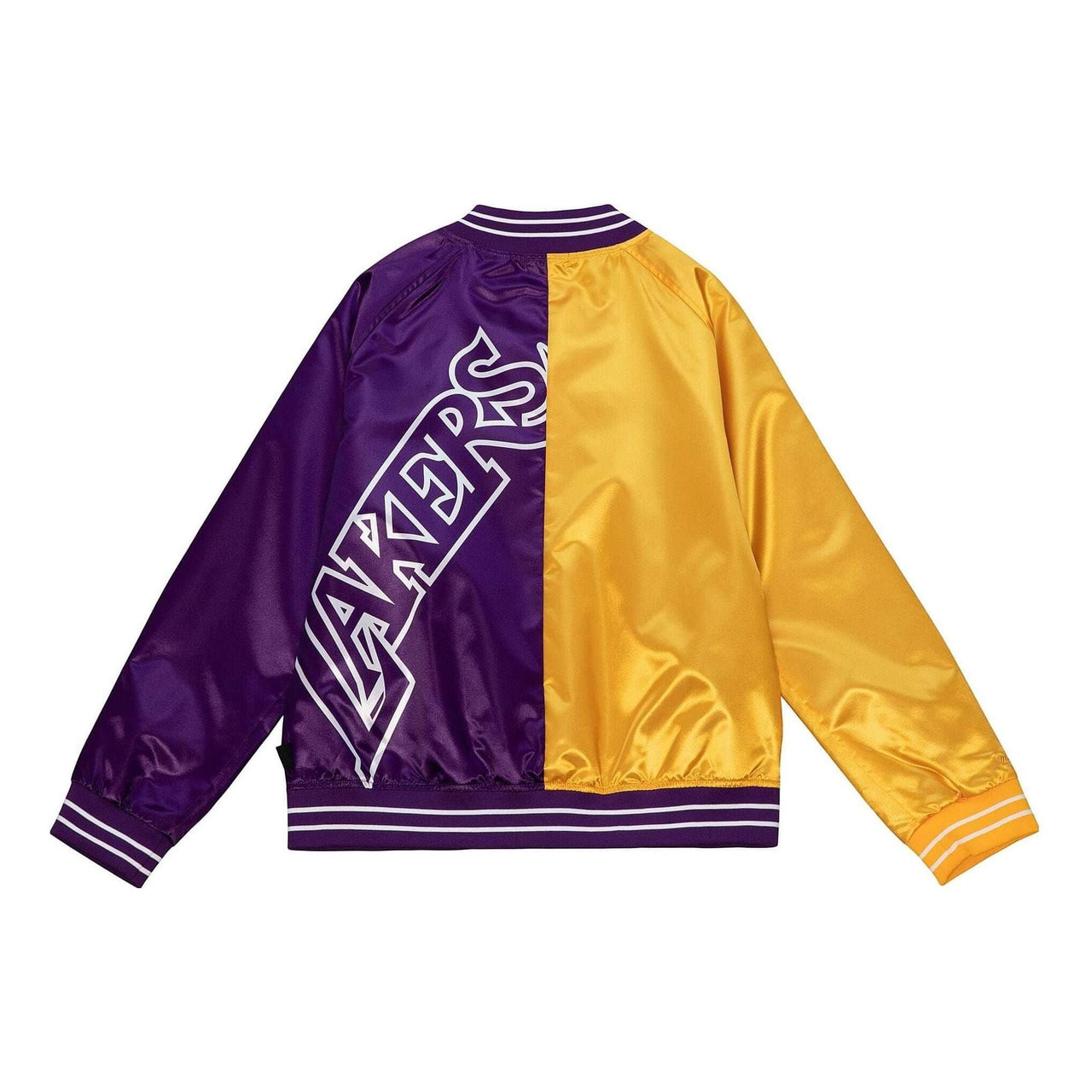 (WMNS) Mitchell & Ness x NBA Big Face Colorblock Jacket 'Los Angeles Lakers' OJBF4356-LALYYPPPYELL