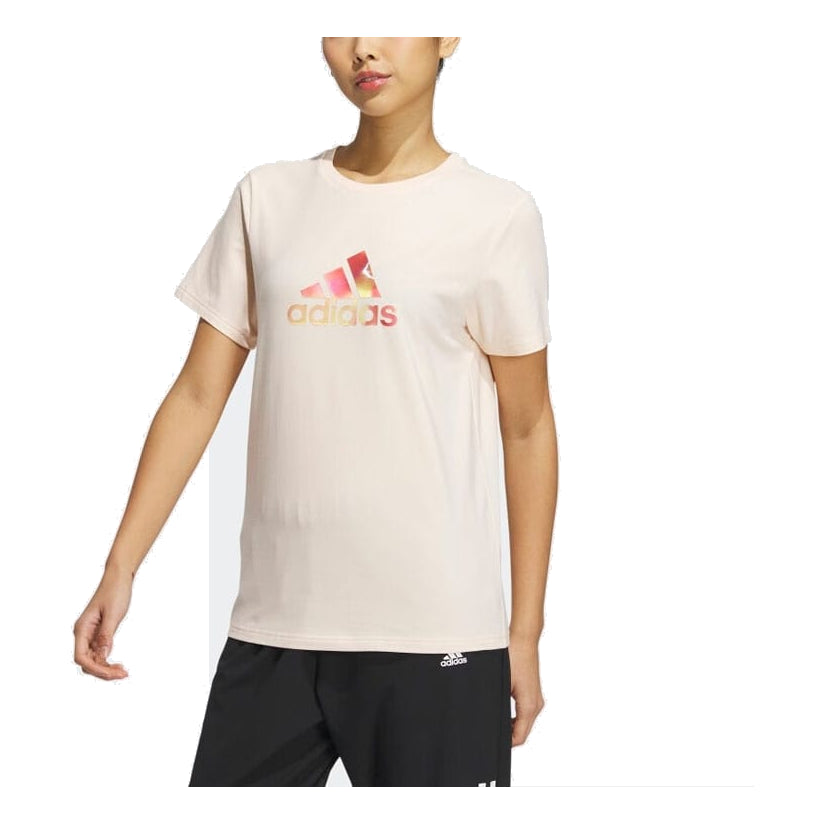 (WMNS) adidas Badge Of Sport T-Shirt Asia Sizing 'Beige' HY2888