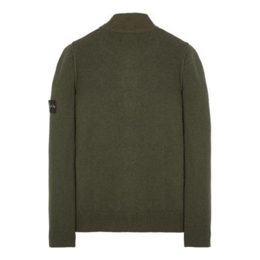 STONE ISLAND Wool Blend Cardigan 'Military Green' 7915547A3-V0058
