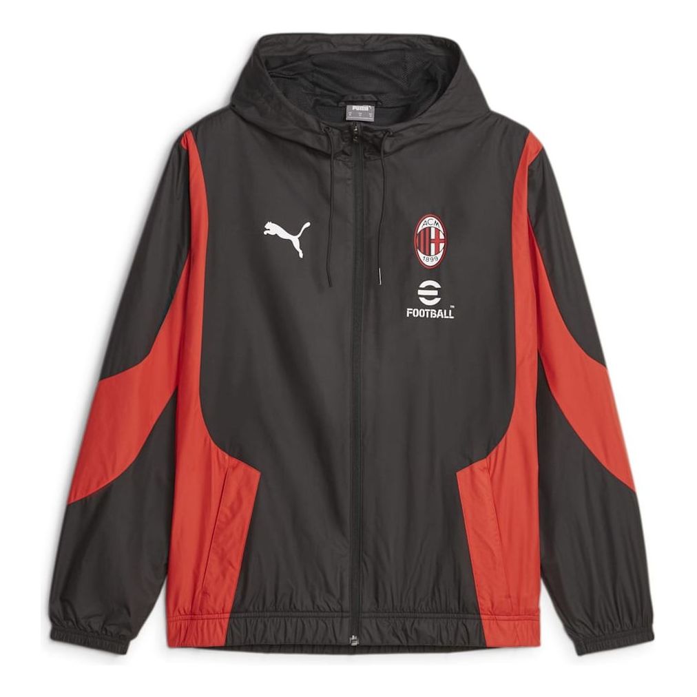 PUMA Milan Ac Pre-match Woven Jacket 'Black Red' 772233-04
