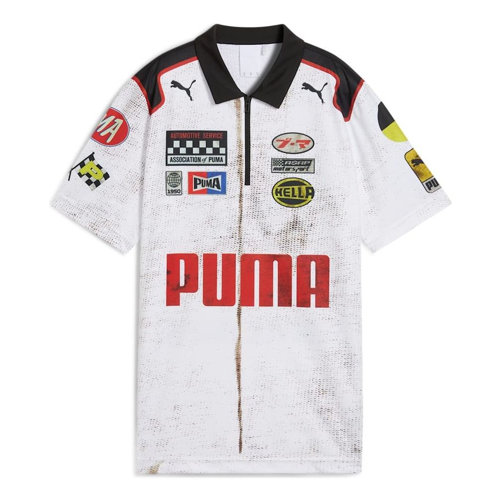 PUMA x A$AP ROCKY Team Zip Polo Shirt 'White' 631046-02
