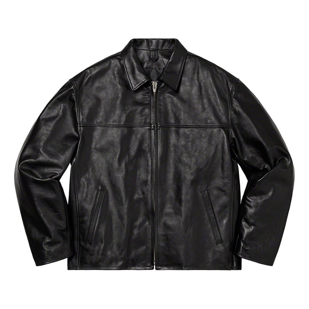 Supreme x Yohji Yamamoto Leather Work Jacket 'Black White Red' SUP-FW20-105