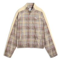 (WMNS) PUMA T7 Relaxed Tartan Jacket 'Mouse Gray' 636628-81