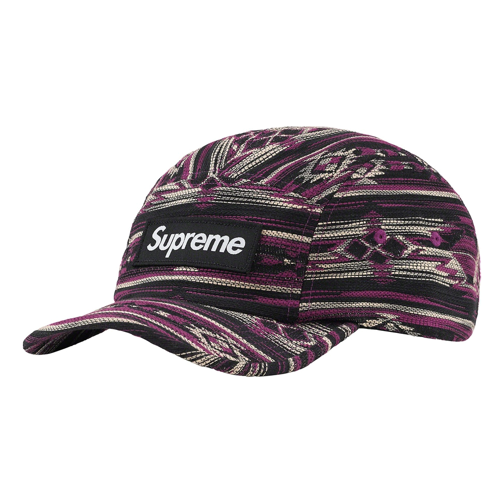 Supreme Woven Pattern Camp Cap 'Black Purple Grey' SUP-FW22-1054