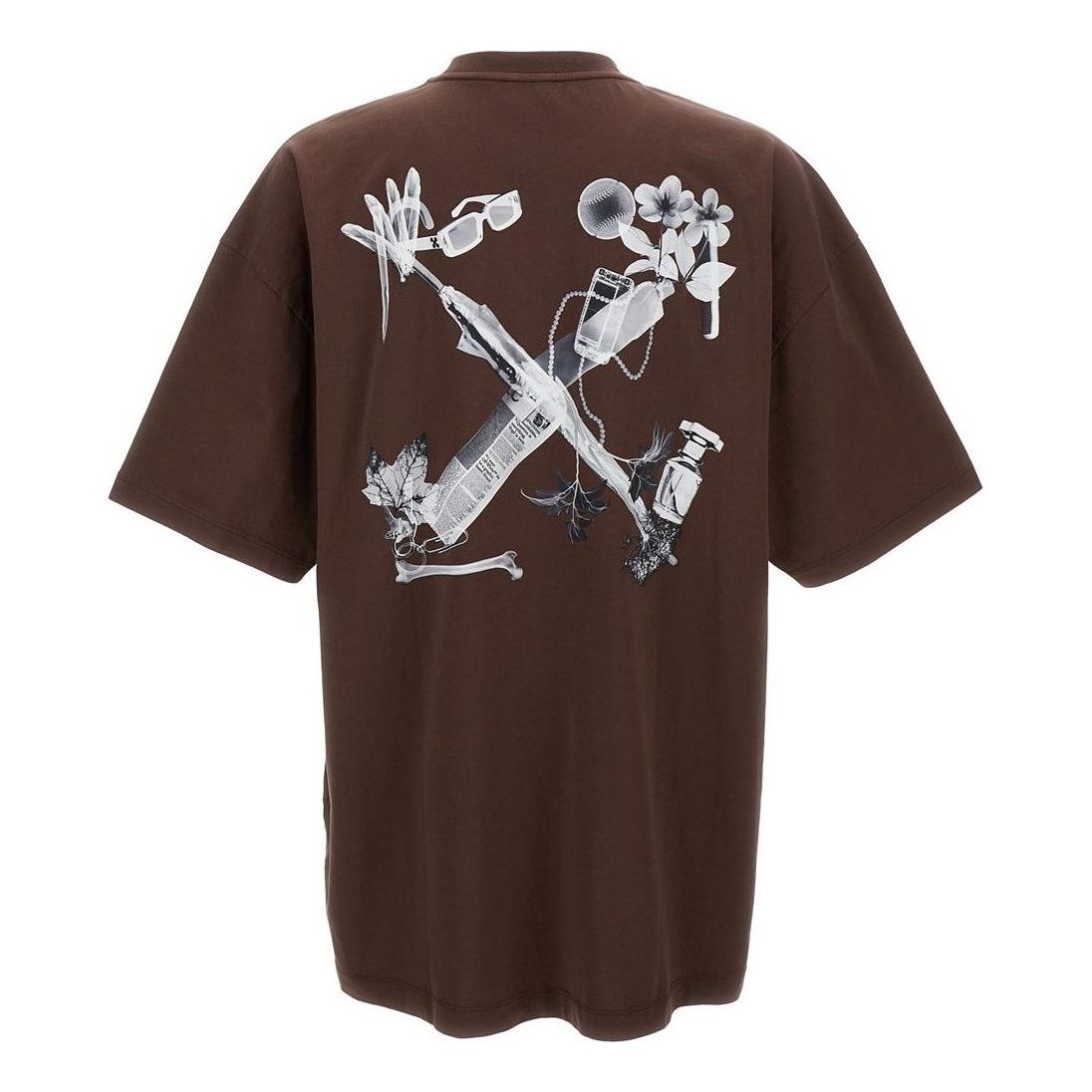 Off-White SCAN ARR OVER T-Shirt 'Brown' OMAA161S24JER0022806