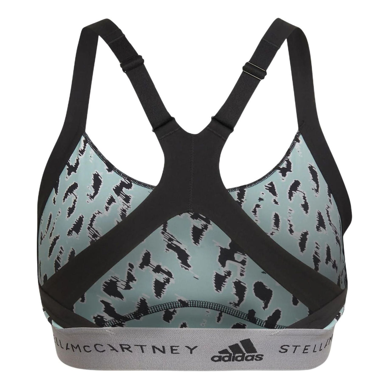 (WMNS) adidas by Stella McCartney TruePurpose Medium Support Printed Bra 'Teal Black' HB6069
