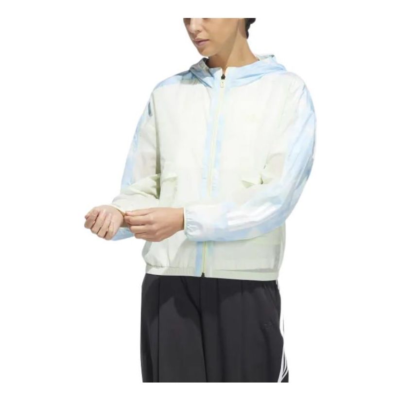 (WMNS) adidas Me Time Allover Print Windbreaker 'White' HI6826
