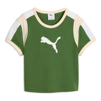 (WMNS) PUMA Graphics Ringer Baby T-Shirt 'Earthy Green' 636621-68