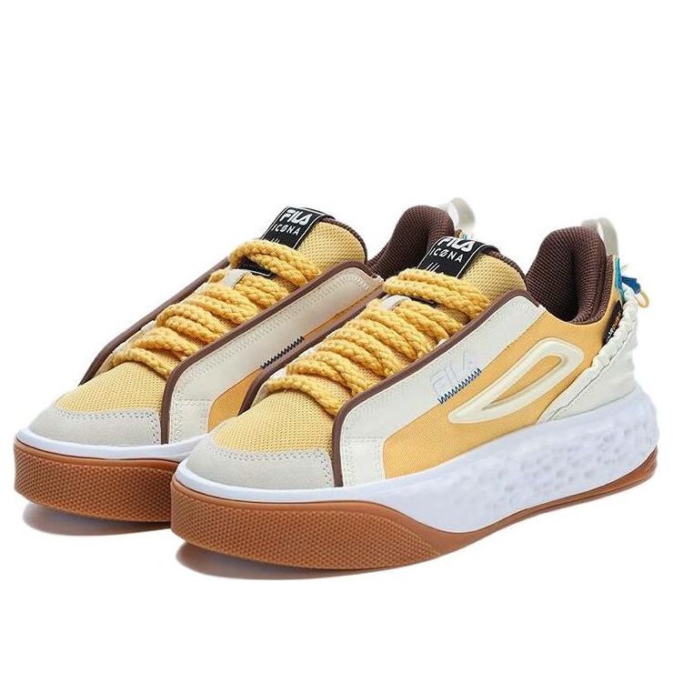 (WMNS) FILA Court Deluxe Low 'White Brown Yellow' F12W323201FYA