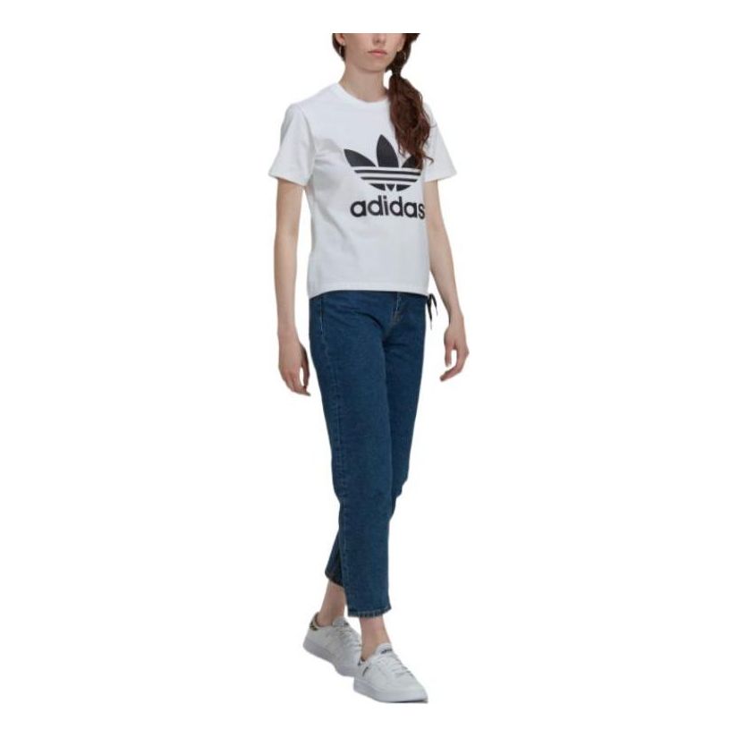 (WMNS) adidas Always Original Trefoil T-Shirt 'White Black' HS2598