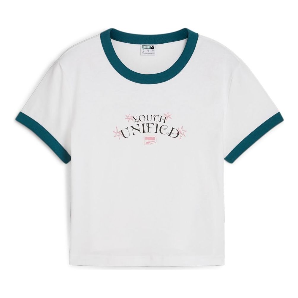 (WMNS) PUMA Downtown Graphic Baby T-shirt 'White' 626654-02