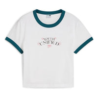 (WMNS) PUMA Downtown Graphic Baby T-shirt 'White' 626654-02