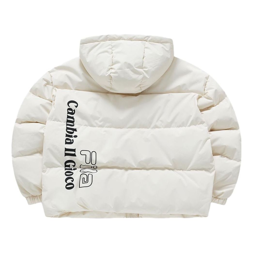 (WMNS) FILA FUSION Hooded Down Jacket 'White' T11W346902F-BG