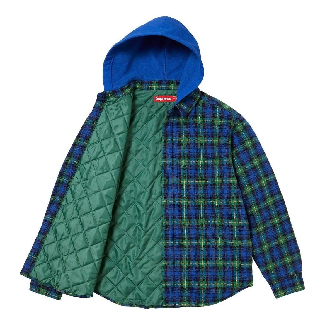 Supreme Tartan Flannel Hooded Shirt 'Blue' SUP-FW23-232