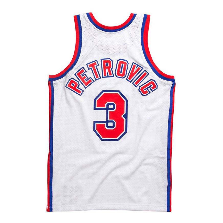 Mitchell & Ness x NBA New Jersey Nets 1992-93 Swingman Jersey 'Drazen Petrovic 3' SMJYLG19016-NJNWHIT92DPE