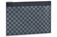 LOUIS VUITTON Large Size Handbag Checkerboard Pattern Clutch Large Size Unisex Checkerboard Pattern