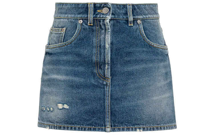 PRADA Denim Short Skirts Women's Blue
