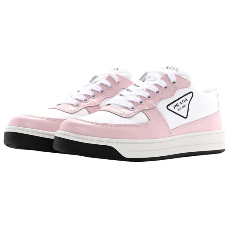 PRADA Low Top Skateboard Shoes Women's Pink White