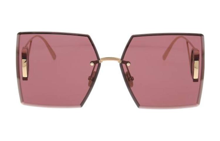 DIOR Metal Irregular Shape Sunglasses Unisex Gold