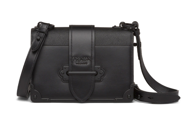 PRADA Cahier Cow Leather Small Square Bag Shoulder Bag Crossbody Bag Women's Black