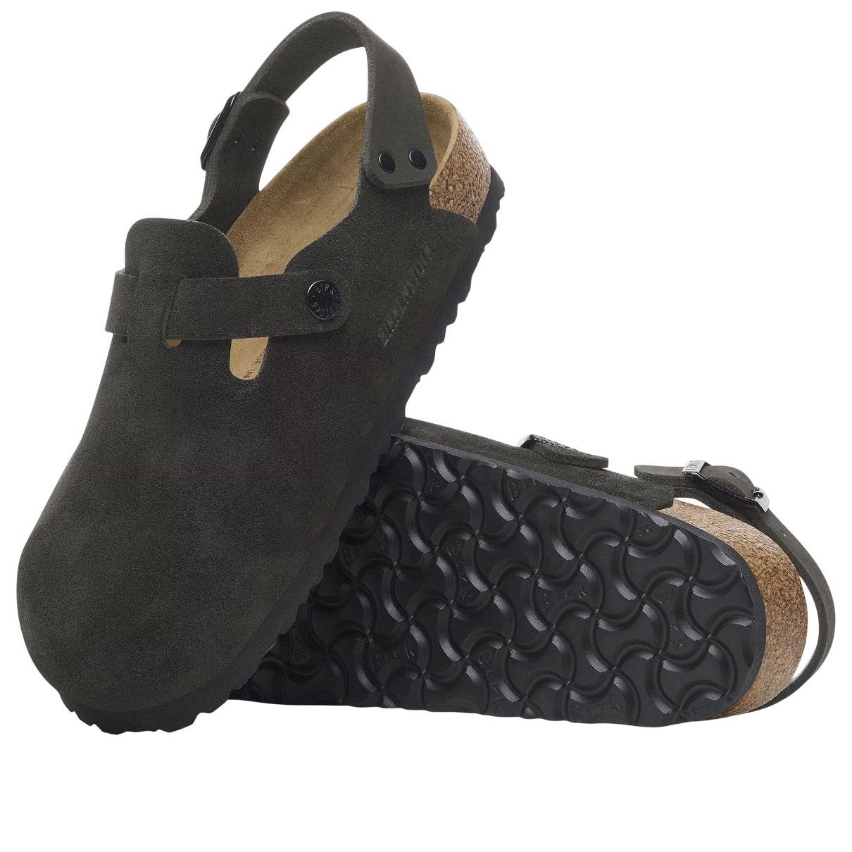 Birkenstock Tokio Taupe Suede Sandals 'Black' 1028337