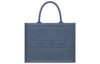 DIOR BookTote Cow Leather Tote Bag Shopping Bag Shoulder Bag Handbag Small Size Women's Denim Blue