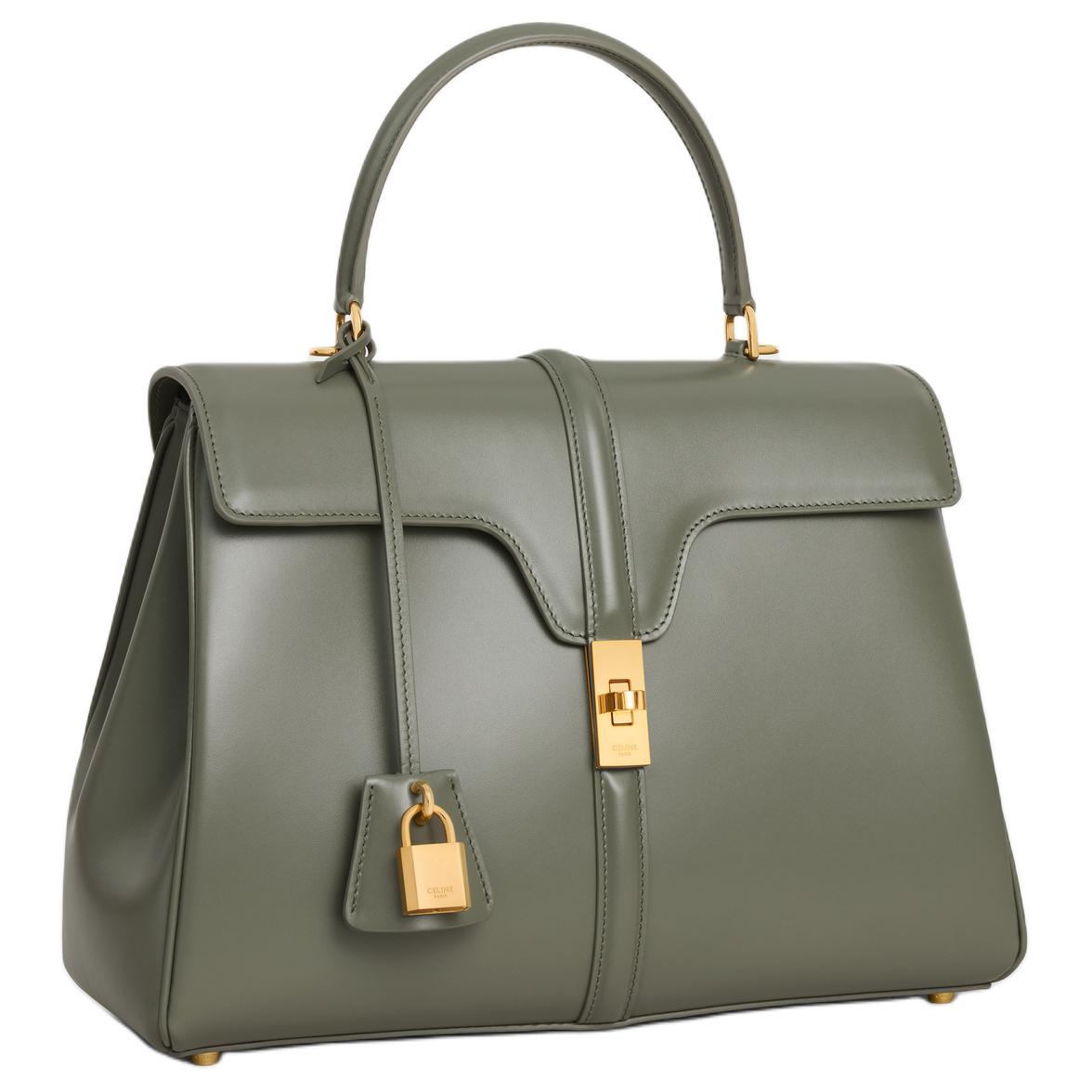 CELINE Satin Calfskin Shoulder Bag, Crossbody Bag, Handbag Women's Autumn Green